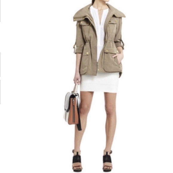 BCBG MaxAzria Brooke Olive Jacket with gold hardware - Picture 6 of 6